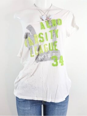 Y2k Aeropostale graphic tee off the shoulder